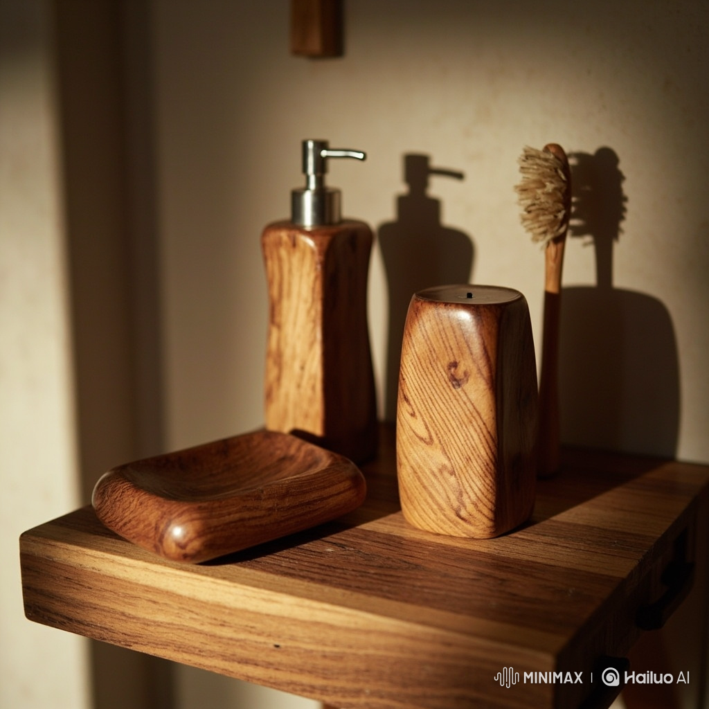 Käsintehdyt puiset kylpytarvikkeet